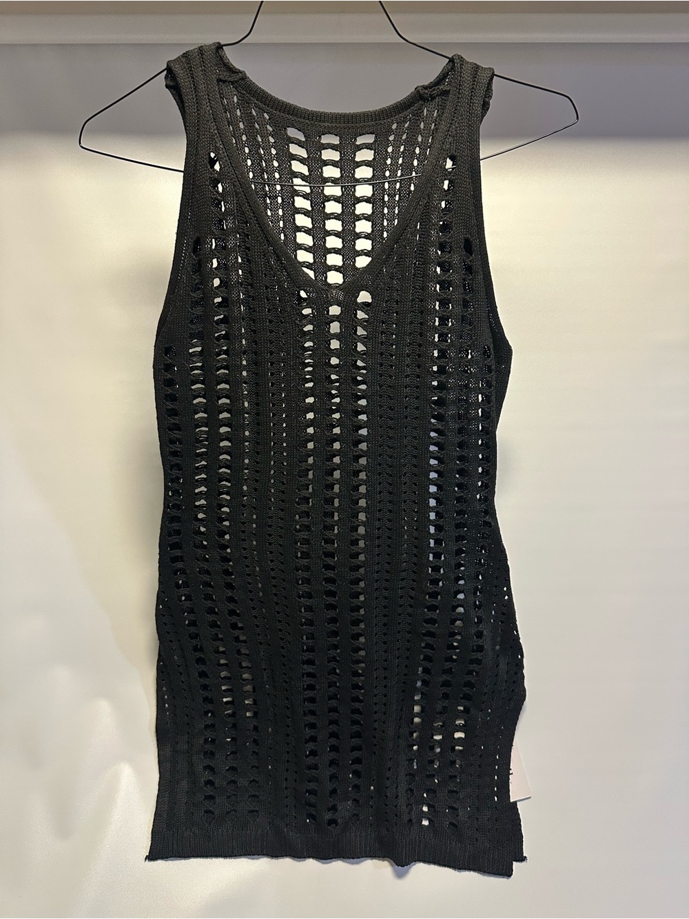 Black Crochet Tank Top - Women's Sleeveless Knit Top